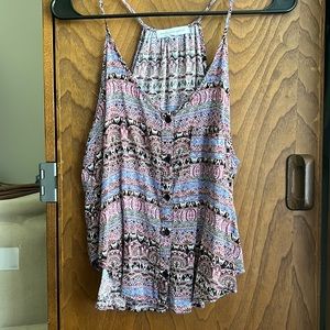 Pink/Purple Print Flowy Cami